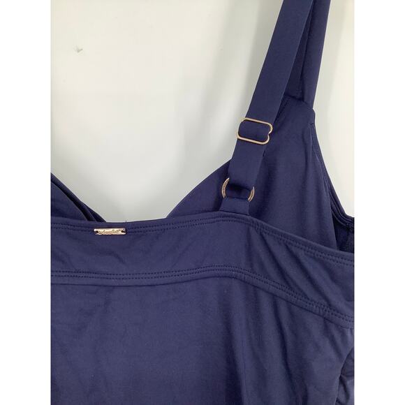 Anne Cole Women 38B/36C Navy Twist Front Underwire Tankini Swim Top Beach L15-34 - Picture 5 of 7